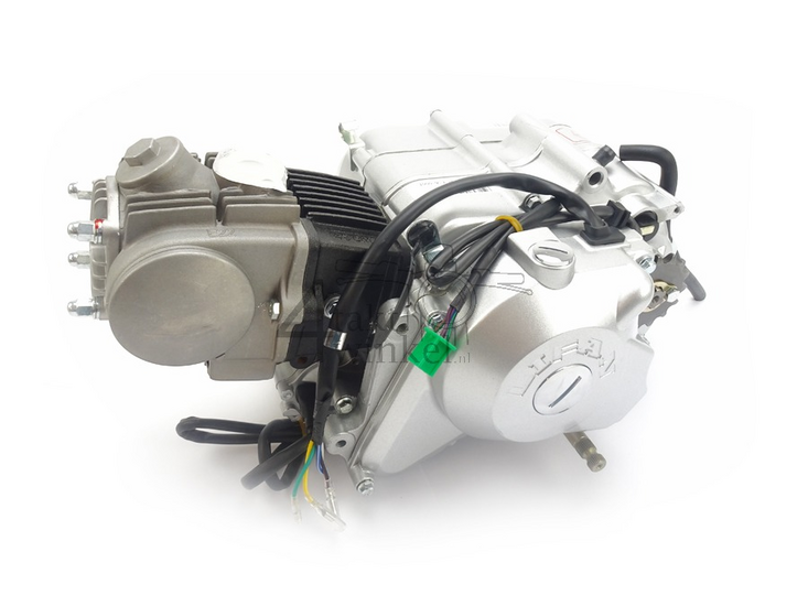 Engine, 50cc, semi-automatic, Lifan, 4-speed, starter motor, silver