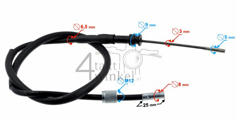 Speedometer cable 81cm, with trumpet connection