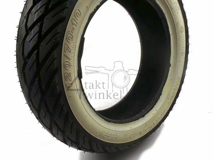 Tire 10 inch, Kenda K418, 120/70, whitewall