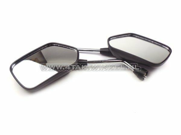 Mirror set, universal, m8 thread, Honda GLX style