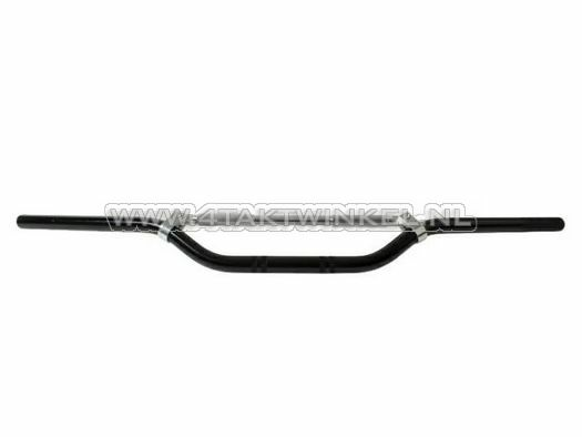 Handlebar aluminum wide, black with silver bar