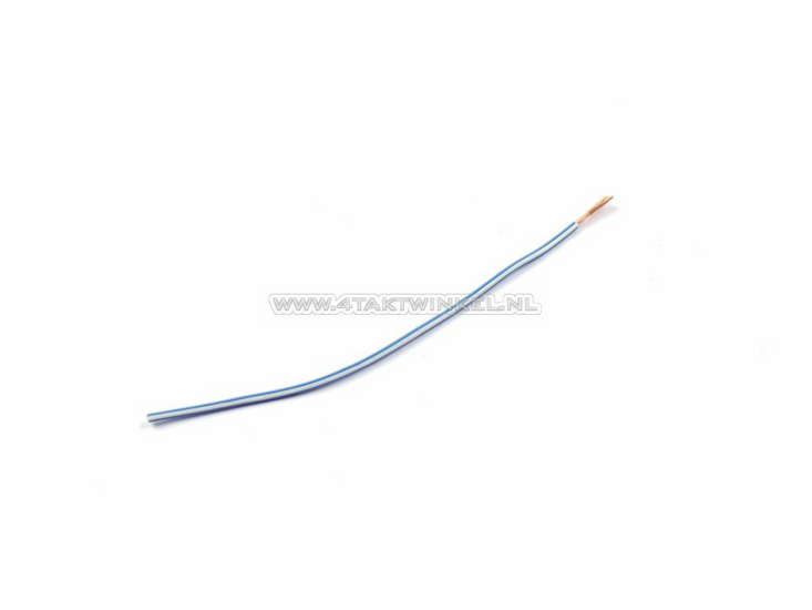 Wire per meter 0,75mm2, blue / white