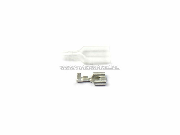 Connector Japanese spade 6.3 mm, female + sleeve