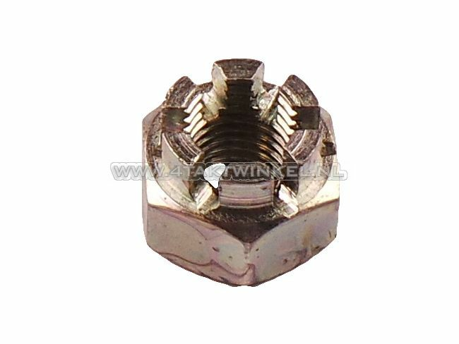 Nut m10 x 1.25 crown, front wheel C50, original Honda