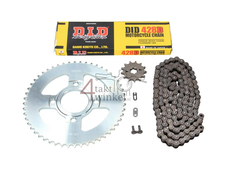 Sprockets and chain set, Mash Fifty, 13 - 52, silver