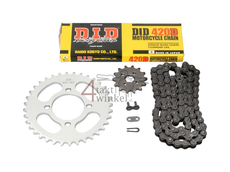 Sprockets and chain set, C70 K1, C70 Z2, standard, DID