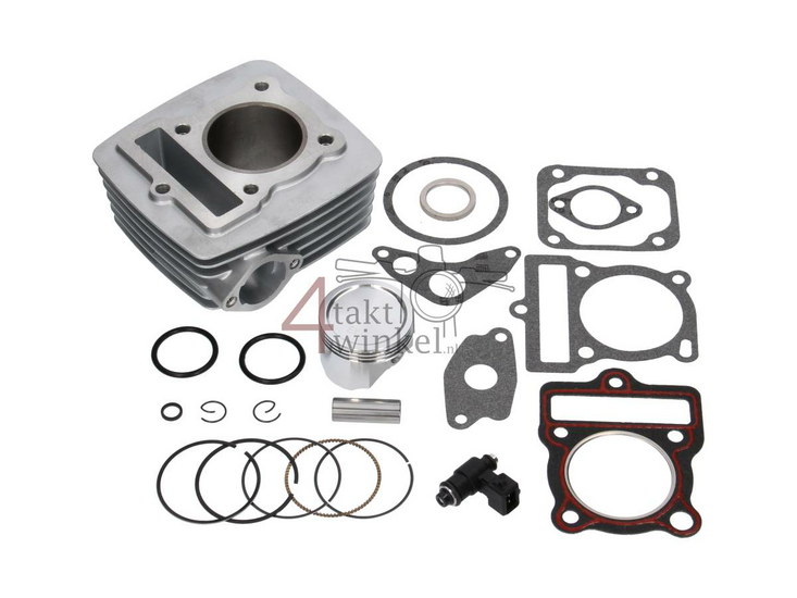 Cylinder kit, with piston, gasket &amp; injector, 85cc, Mash Euro5, silver