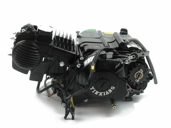 Engine, 140cc, semi-automatic, YX, 4-speed, e-starter, black