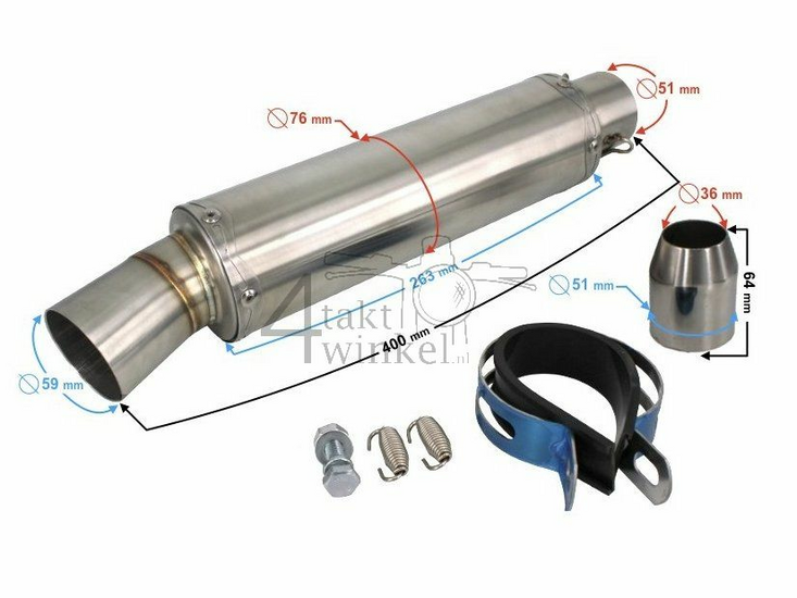 Exhaust silencer universal