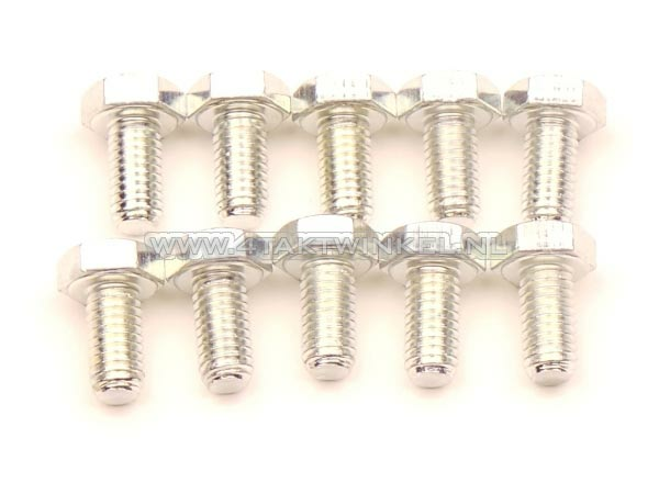 Bolt Hexagon, m6 x 12, key 10, per 10 pieces