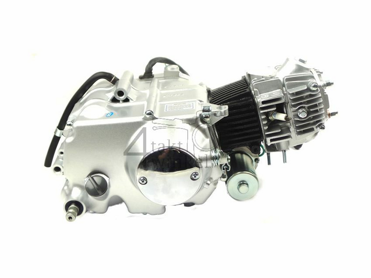 Engine, 50cc, manual clutch, Zhenhua, 4-speed, with starter, Euro 4, 3x yellow wire