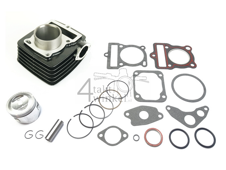 Cylinder kit, with piston &amp; gasket, 70cc, Mash, Orion, Zhenhua, black