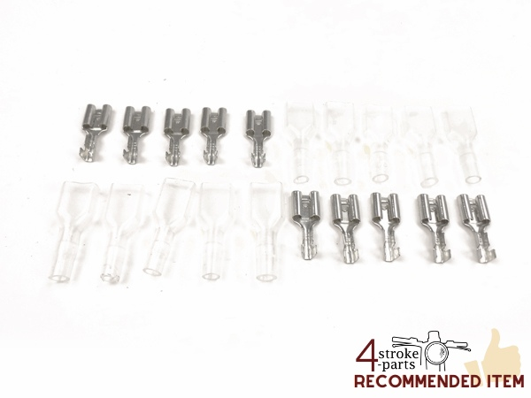 Connector Japanese spade 6.3 mm, female + sleeve, 10 pcs