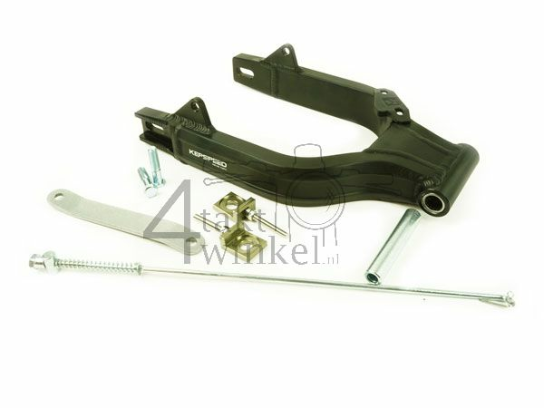 Swingarm Dax aluminum, Kepspeed, type 1, length: + 4cm, black