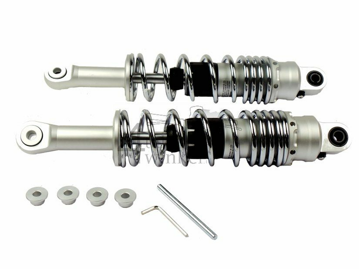 Shock absorber set 330mm gas damped, chrome