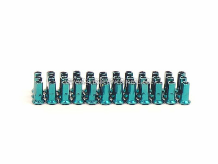 Spoke nipple set, 36 pieces, streetcub, blue