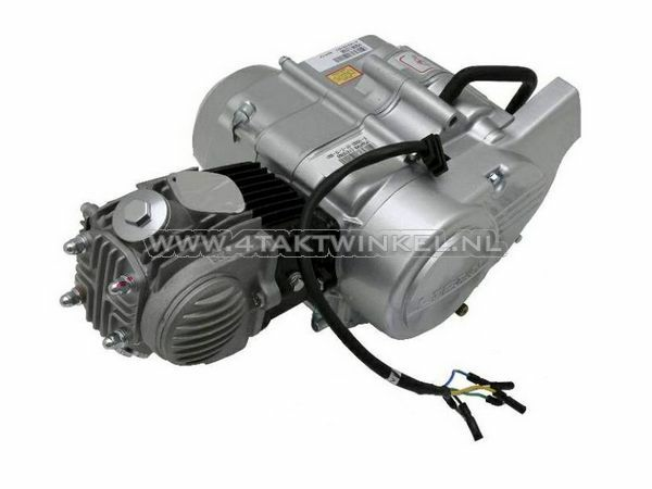 Engine, 50cc, semi-automatic, Lifan, 4-speed, silver