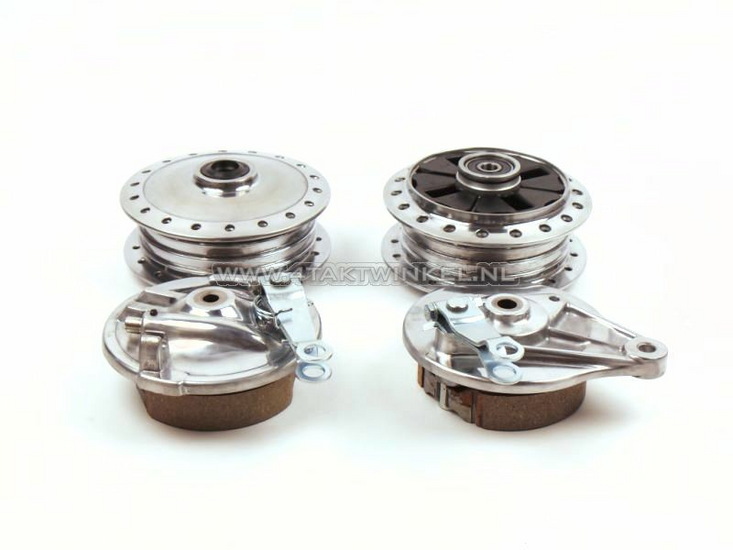 Hub C50 set front &amp; rear, 10mm axle, silver