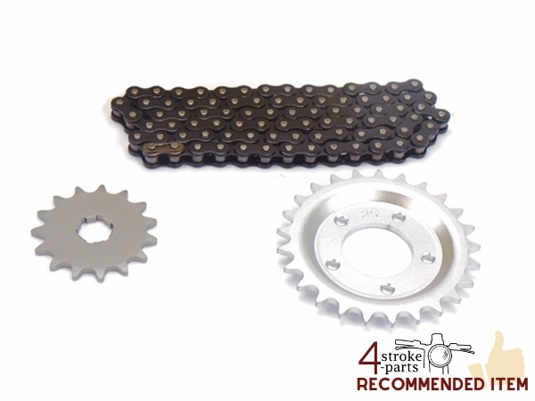 Sprockets and chain set, Novio, Amigo, 15 front, 25 rear