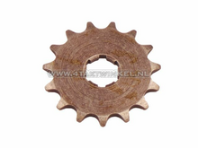 Front sprocket, 415 chain, 20mm shaft, 15, Novio, Amigo, PC50, original Honda