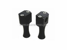 Handlebar clamps / risers, universal, round base, 100mm, black