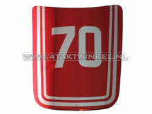 Sticker C70 OT front, red, original Honda, NOS