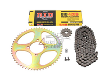 Sprockets and chain set, Hanway RAW50, Skyteam Classic, AGM Caferacer, 428, 13-56