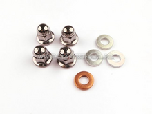 Nut cap set, m6 x 1 + washers, chrome