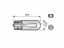 Bulb T9, single, 12 volt, 2 watt, plug-in