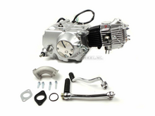 Engine, 50cc, manual clutch, Lifan, 4-speed, silver