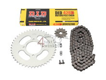 Sprockets and chain set, Hanway RAW50, Skyteam Classic, AGM Caferacer, 428, 13-46