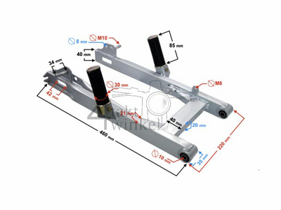 Swingarm steel square, with steps, fits C50, C70, C90, SS50, CD50