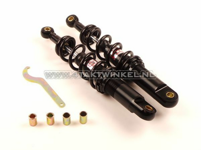 Shock absorber set 330mm coarse spiral, aluminum, black