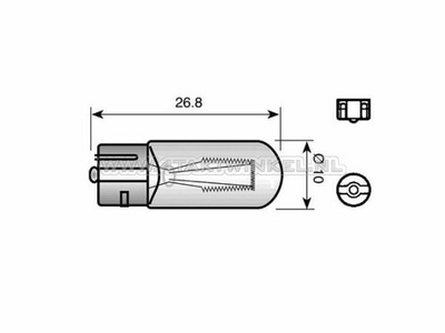 Bulb T9, single, 12 volt, 2 watt, plug-in