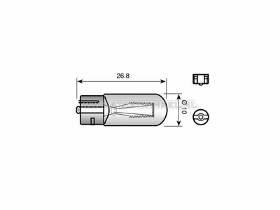 Bulb T9, single, 12 volt, 5 watt, plug-in