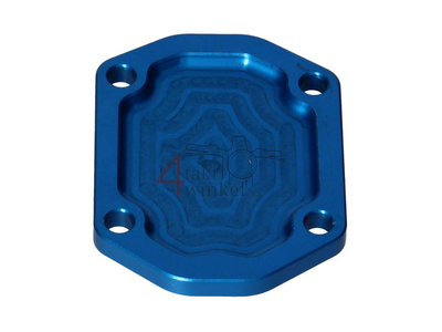 Cylinder head cover, cover upper rectangle, Posh, Aluminium, blue