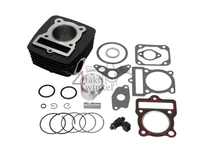 Cylinder kit, with piston, gasket & injector, 85cc, Mash Euro5, black