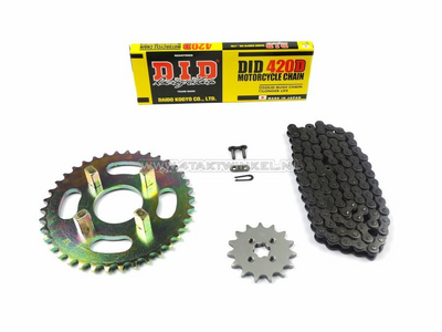 Sprockets and chain set, Dax Honda ST70, standard