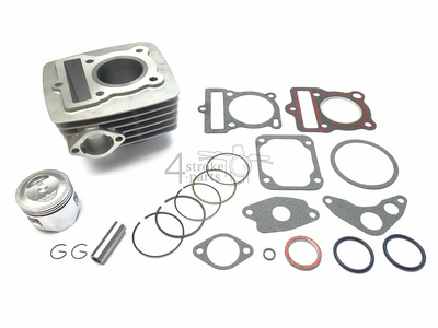 Cylinder kit, with piston & gasket, 70cc, Mash, Orion, Zhenhua, silver