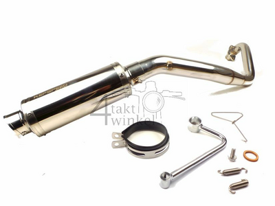 Exhaust tuning, down swept, single, Kepspeed, stainless steel, GP-1, euro 4