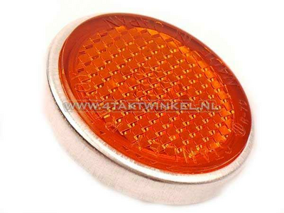 Reflector, round, orange, original Honda