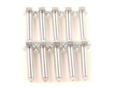 Bolt Hexagon, m6 x 30, key 10, per 10 pieces