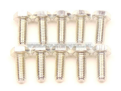 Bolt Hexagon, m6 x 16, key 10, per 10 pieces