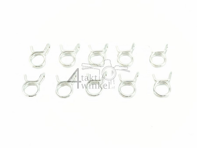 Fuel hose clamp 9.5 - 11.5mm, Per 10 pieces.