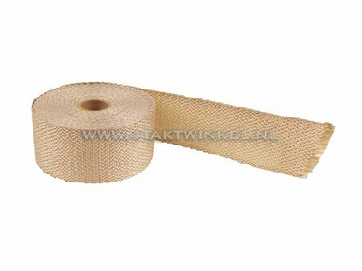 Exhaust heat wrap, 50mm x 10m, beige