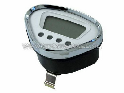 Speedometer Dax digital, white with chrome edge