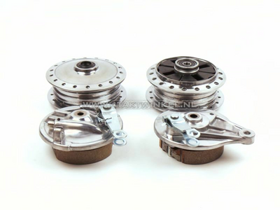 Hub C50 set front & rear, 10mm axle, silver