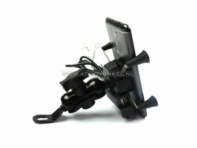 USB charger, phone holder, for 12 volt bike