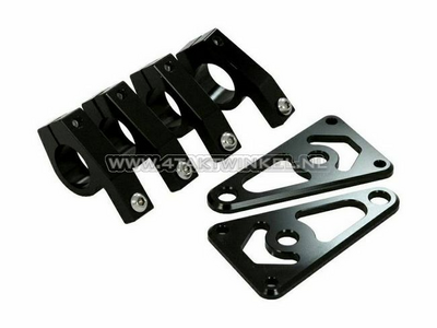 Headlight brackets, universal, CNC aluminum, 26mm, black